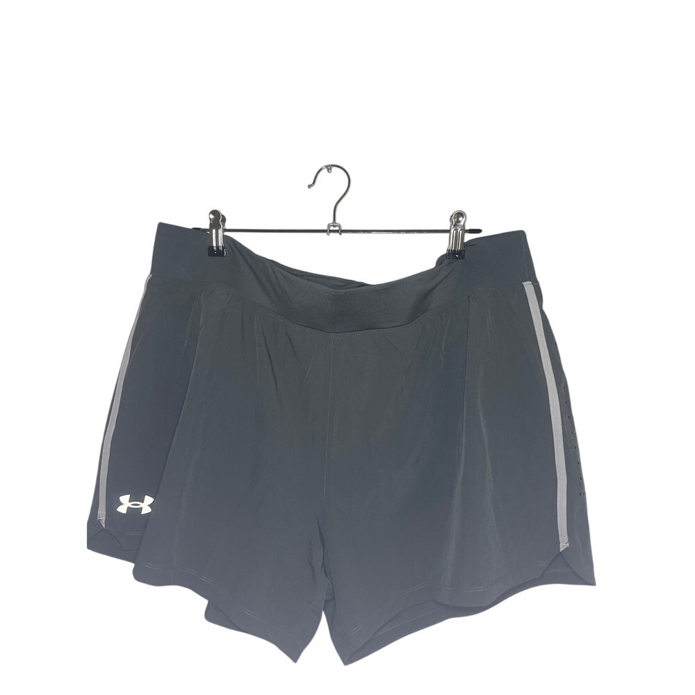 Under Armour Mens Gray Fitted Speedpocket Activewear Running Shorts 2XL